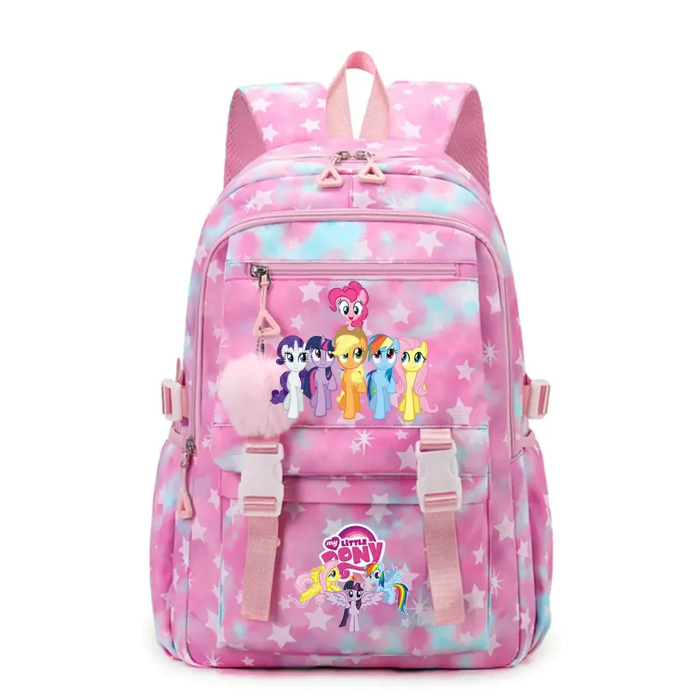 sac à dos d'étudiant imprimé my little pony, cartable de grande capacité pour adolescents, sac à dos de voyage pour ordinateur portable pour femmes