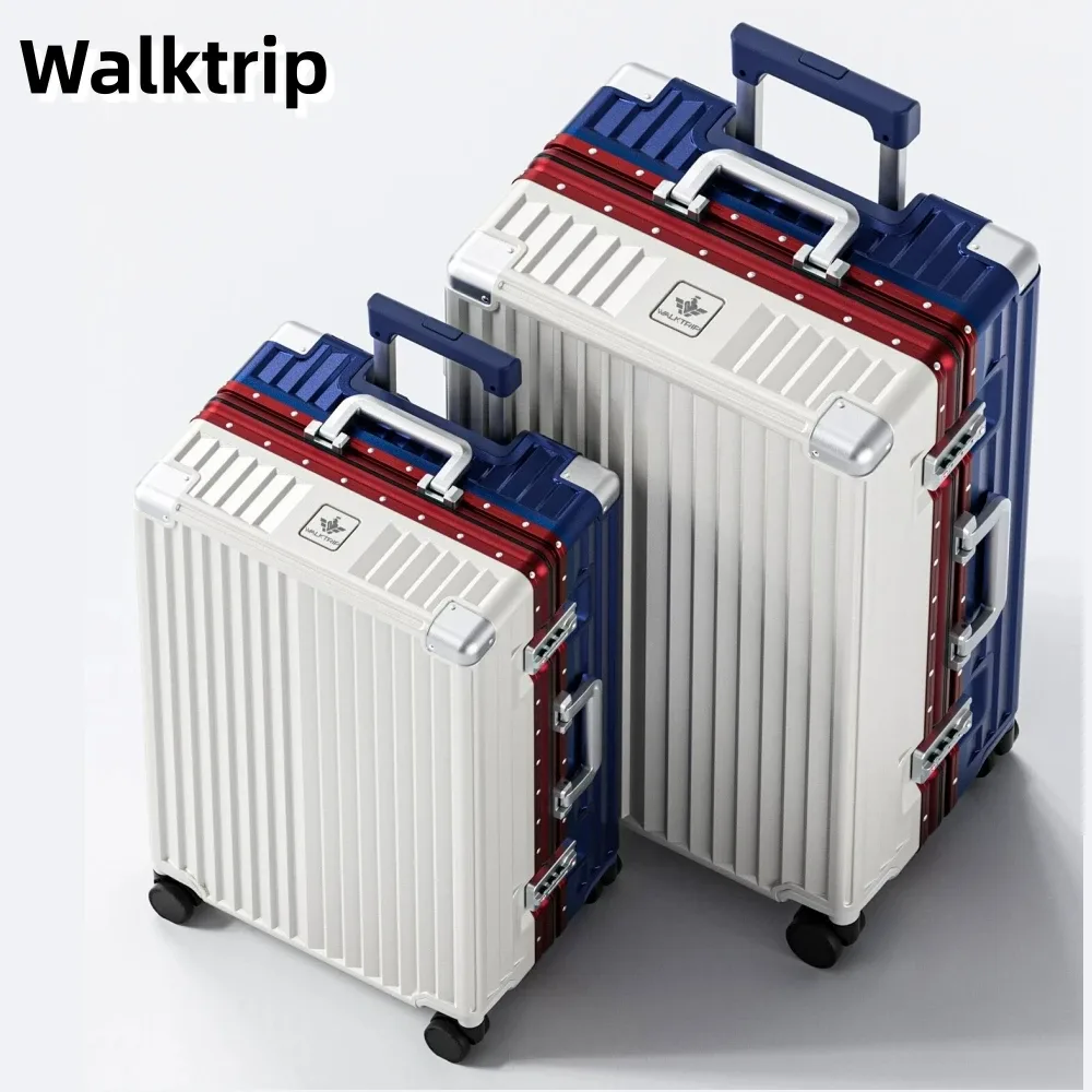 nouvelle valise de luxe 2026 en pc rigide avec cadre en aluminium, serrure tsa, bagage à roulettes pour femme, tailles 20/24/26/28 pouces