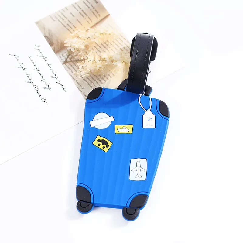 étiquettes de bagage en silicone tendance, accessoires de voyage portables pour l'enregistrement des bagages