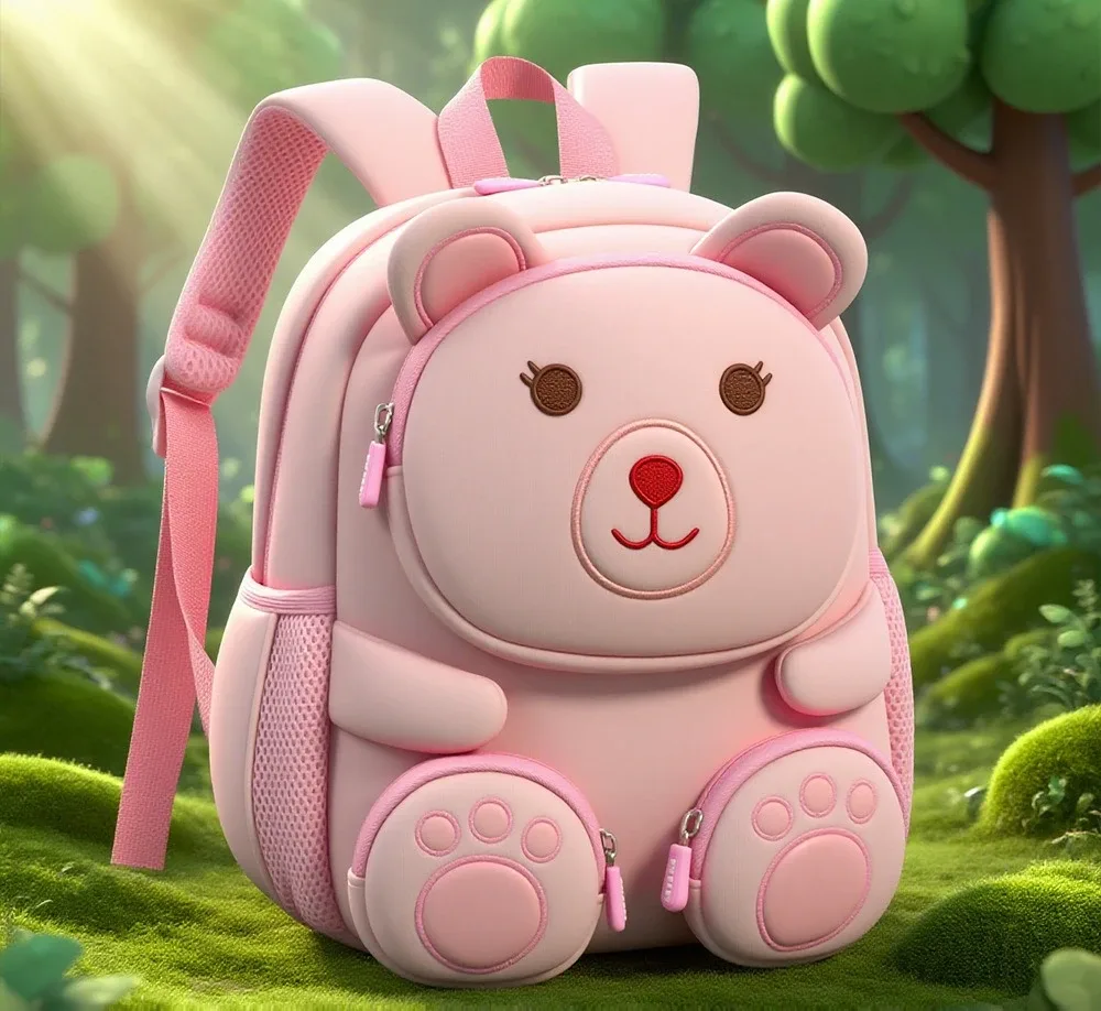 sac à dos enfant 3d en forme d'ours pour garçons et filles, mignon, pour activités de plein air, rangement de collations et jouets, sac à dos léger pour la maternelle