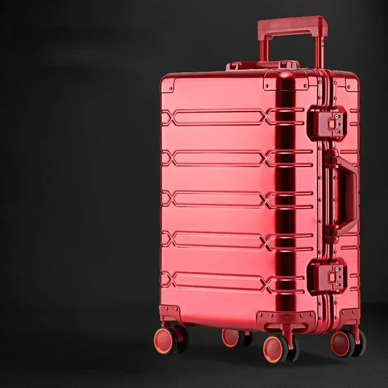 valise de voyage en alliage d'aluminium-magnésium pour hommes, affaires, bagages à roulettes, bagages à roulettes, bagages à roulettes, cabine