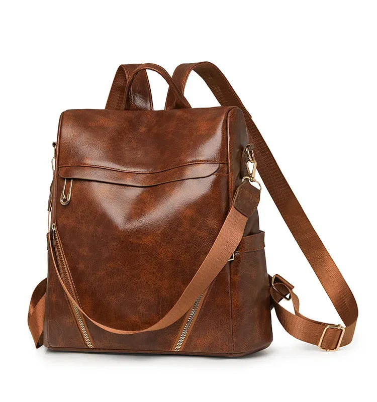 femmes sac à dos sac à main en cuir pu antivol sac à bandoulière décontracté mode dames sacoche sacs