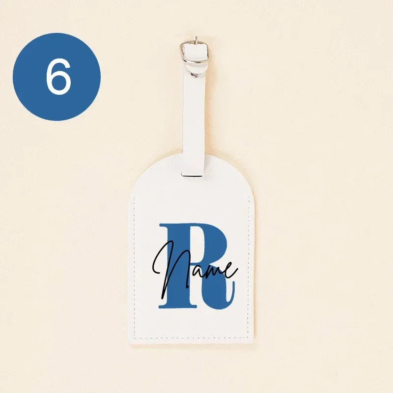 étiquette de bagage monogramme personnalisée en pu, initiale avec nom en cuir pour valise, bagages, sac à main, étiquette de sac de voyage, meilleurs cadeaux