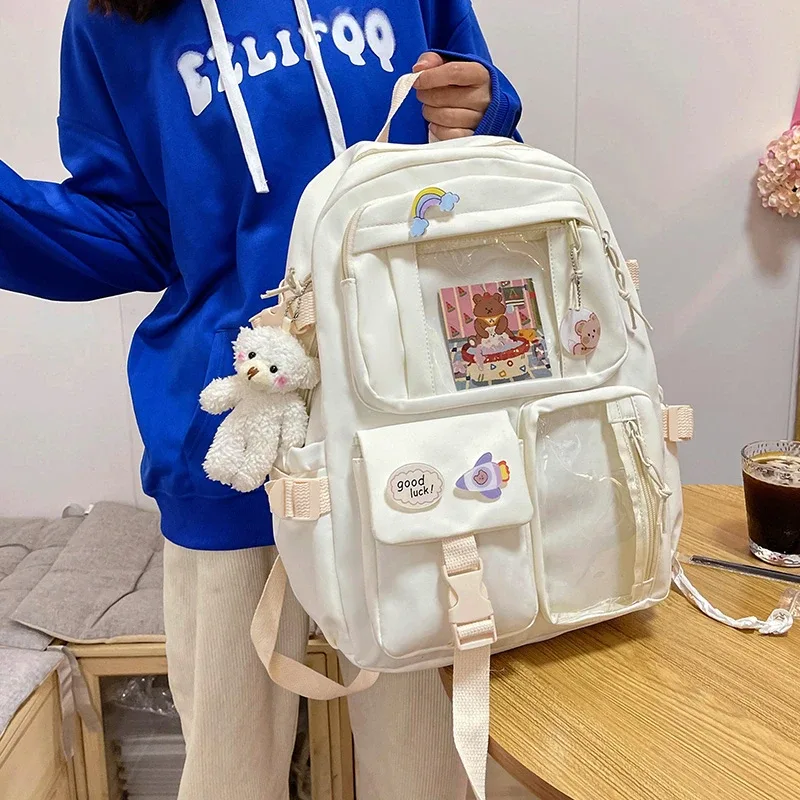 mignon femmes sacs à dos étanche multi-poches en nylon école sac à dos pour étudiant femme filles kawaii ordinateur portable livre pack mochilas
