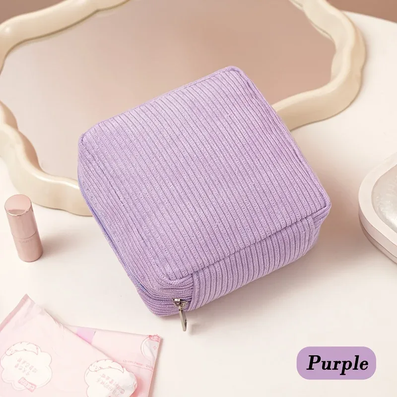 sac de rangement pour serviettes hygiéniques 2026 en tissu peluche épais, mini pochette de rangement portable pour serviettes hygiéniques, grande capacité, organisateur