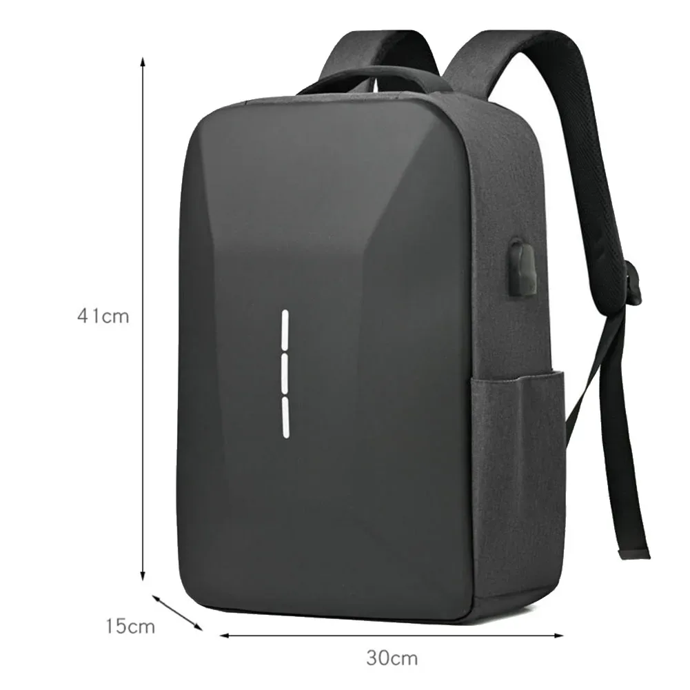 sac à dos portable décontracté pour hommes, grande capacité, fermeture éclair, verrouillage sécurisé par mot de passe, étanche avec port de chargement usb, pochette d'ordinateur