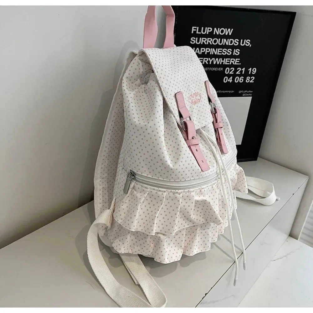 sac à dos à pois tendance, sac d'école multifonctionnel décontracté, sac à bandoulière de grande capacité, sac de voyage