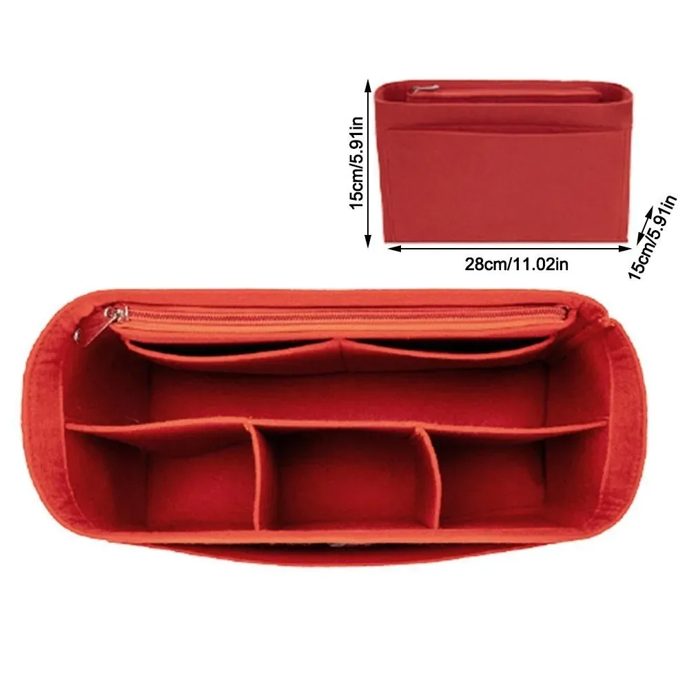 sac d'insertion en feutre grande capacité avec fermeture éclair, organisateur de sac à main multi-poches, sac intérieur doublé pour lv speedy25/30/35/gentlewoman