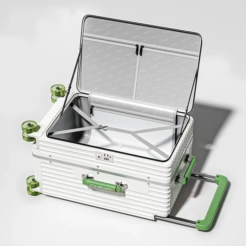 nouveau bagage 20 pouces valise à main ouverture latérale valise de voyage cadre en aluminium boîtier de chariot 30 pouces bagages de grande capacité