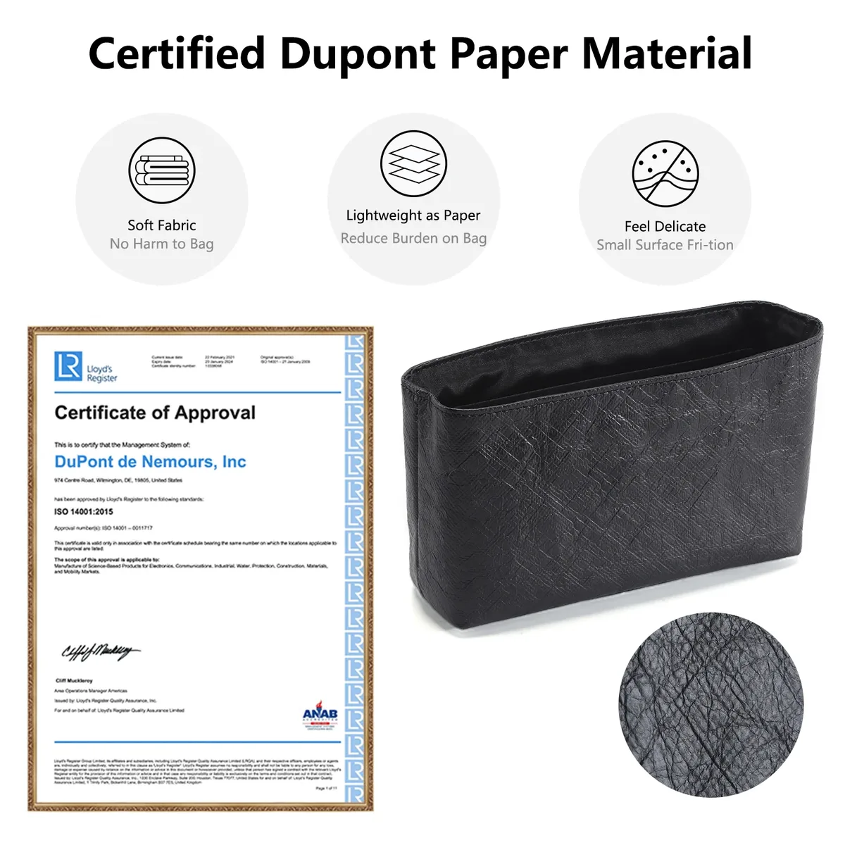 crazysmith dupont sac intérieur en papier pour chanel 22 sac à main organisateur insérer sac de rangement doublure sac support shaper sac accessoires
