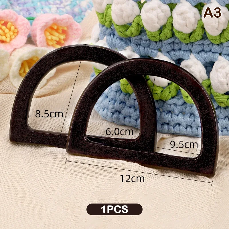sacs en bois/plastique en forme de d, poignée de remplacement, sacs de bricolage fabriqués à la main, accessoires, sac à main, poignée fourre-tout, poignée demi-ronde