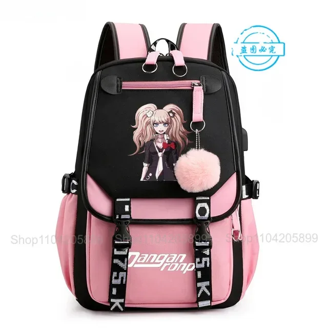 sac à dos danganronpa anime mochila, sac d'école pour étudiants, sac de voyage avec port usb, sacoche décontractée pour ordinateur portable, grand sac messager, cadeau