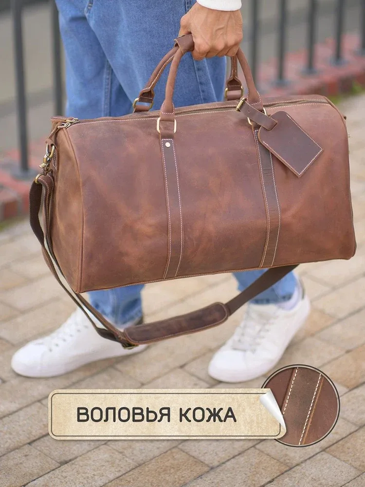 nasva sac de voyage en cuir pour hommes sac de sport en cuir vintage pour hommes sac à main sac à bagages sacs à bandoulière sacs de messager sac de week-end
