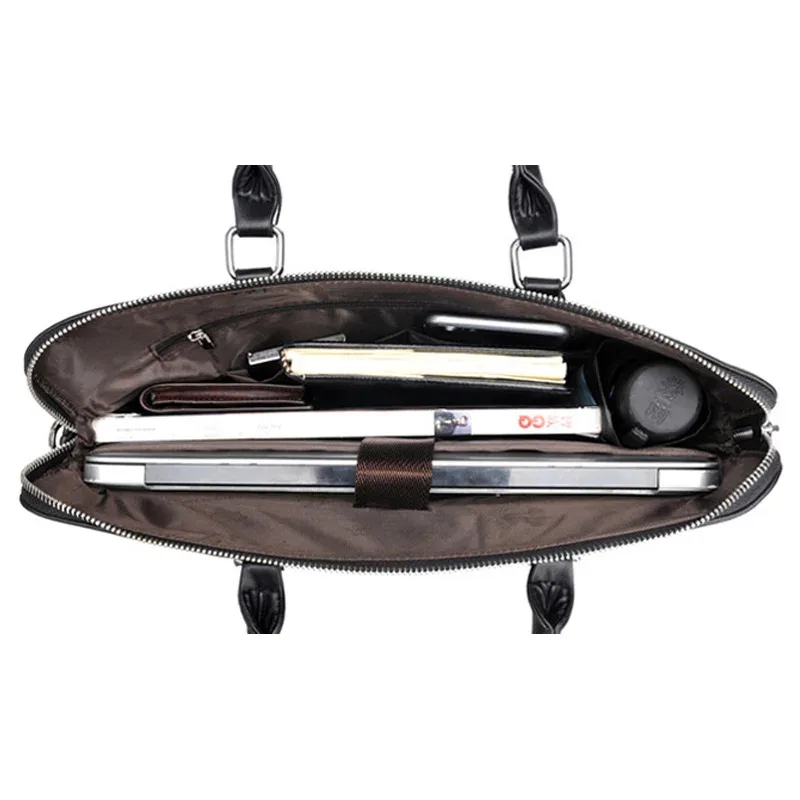 mallette professionnelle en cuir pour hommes, sac de bureau pour ordinateur portable de 14 pouces avec bandoulière, sac messager d'affaires étanche
