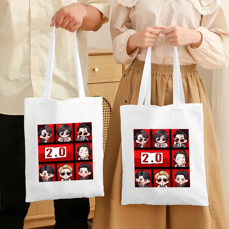 sacs en toile blanche arirang world tour 2026, sac fourre-tout pliable, sac à main de grande capacité, sac de shopping multifonctionnel, cadeau pour fans kpop