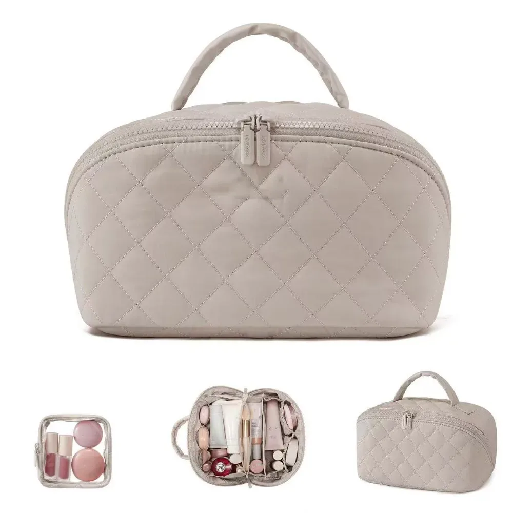 nouvelle trousse de maquillage pour femmes, grande capacité, pliable à plat, légère, portable, trousse de toilette, trousse à cosmétiques, sac de voyage et d'affaires