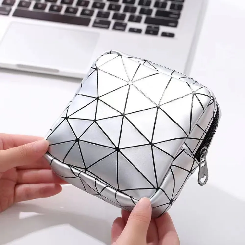 sac de rangement pour serviettes hygiéniques, sac d'époque féminin étanche en cuir avec fermeture éclair pour adolescentes femmes, petite poudre de maquillage, portefeuille