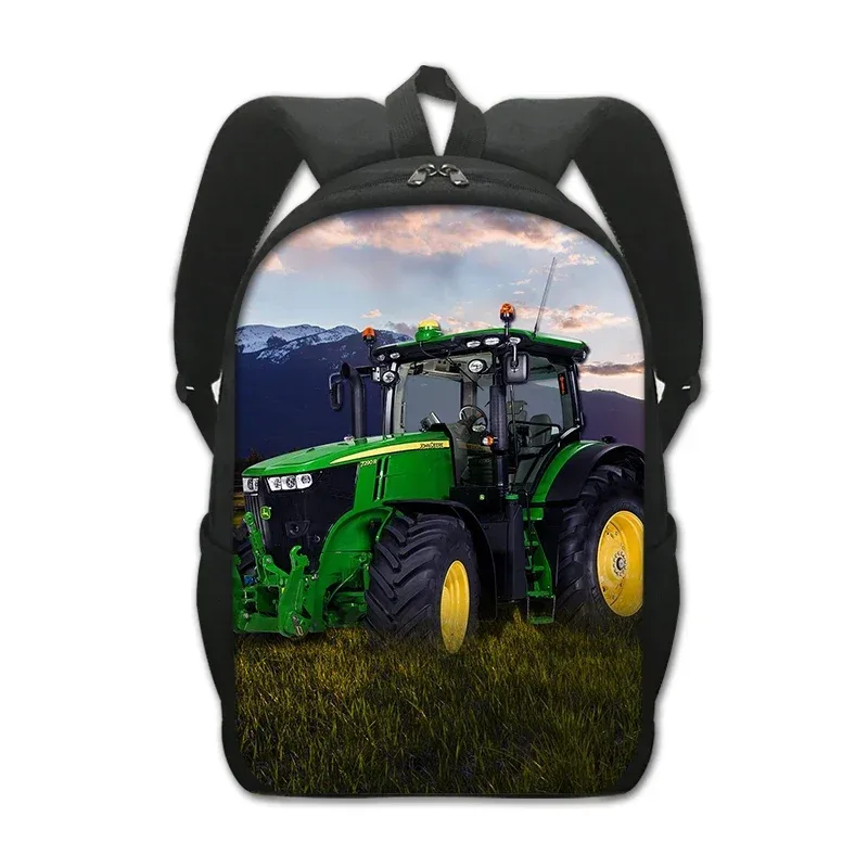 sac à dos imprimé tracteur fskins pour adolescents, sacs d'école pour enfants, sac à dos décontracté pour hommes, sac à dos pour ordinateur portable, sac de livre portable, 16 pouces