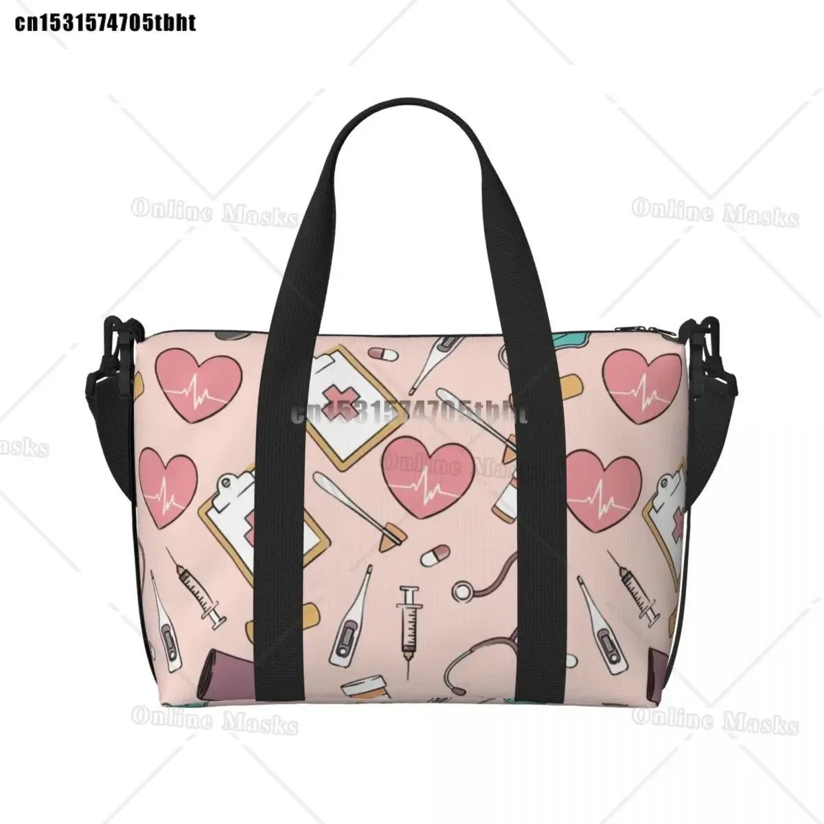 Sac fourre-tout de plage pour infirmières, motif d'allaitement, pour femmes, soins de santé, grand compartiment, sacs de voyage de plage