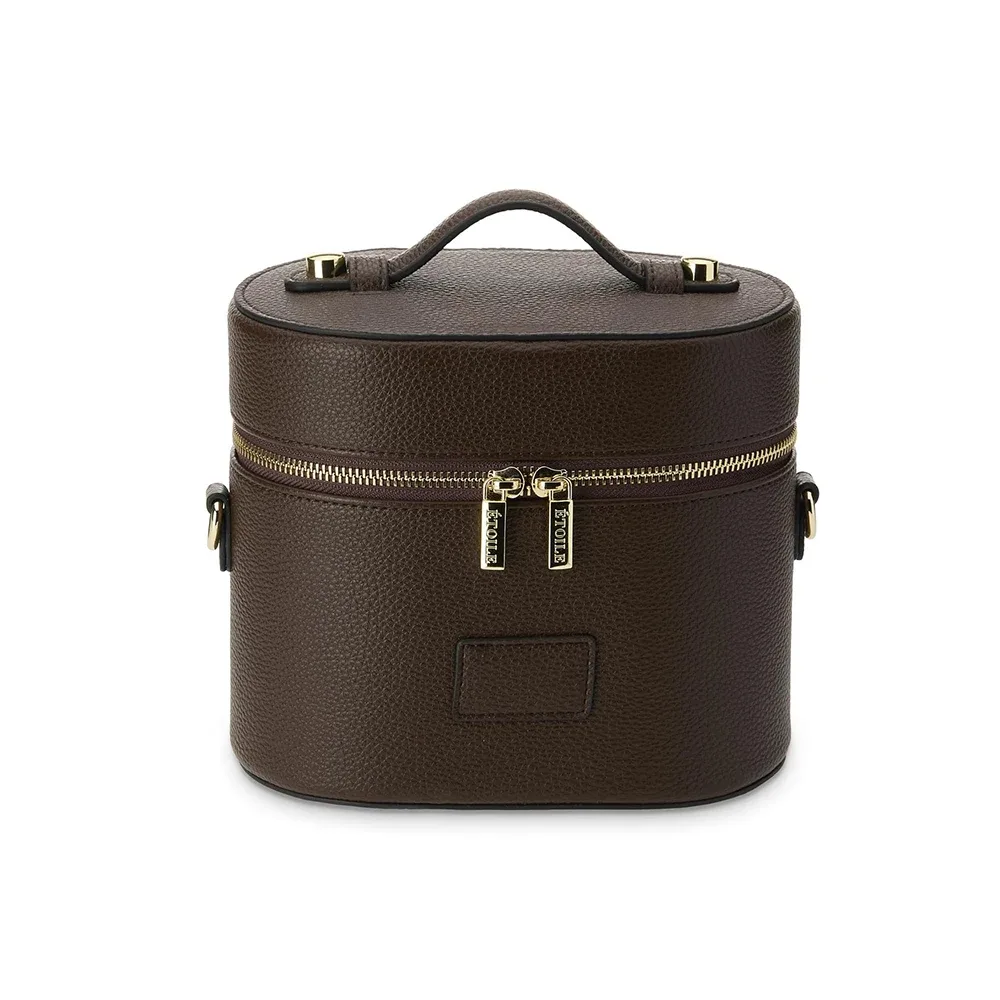 pochette cosmétique en cuir pu personnalisable : simple, portable, bandoulière, à main, grande capacité pour les voyages