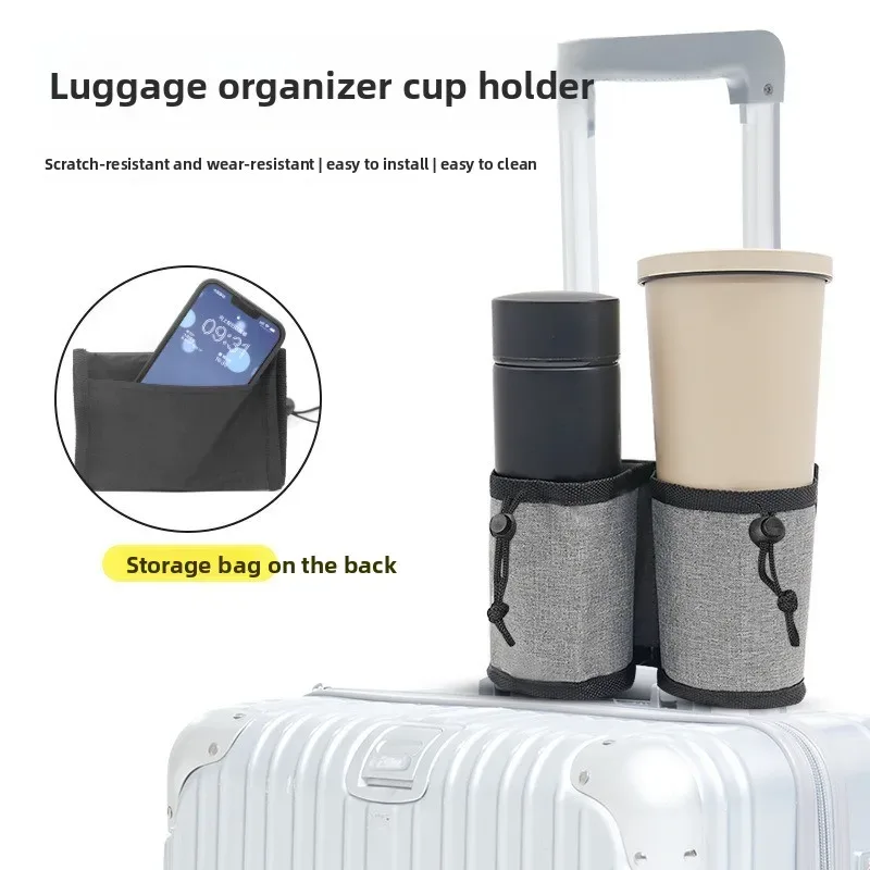 support de tasse multifonctionnel mains libres pour thé au lait, pour bagages, manchon de tasse portable pour voyage, accessoire de valise