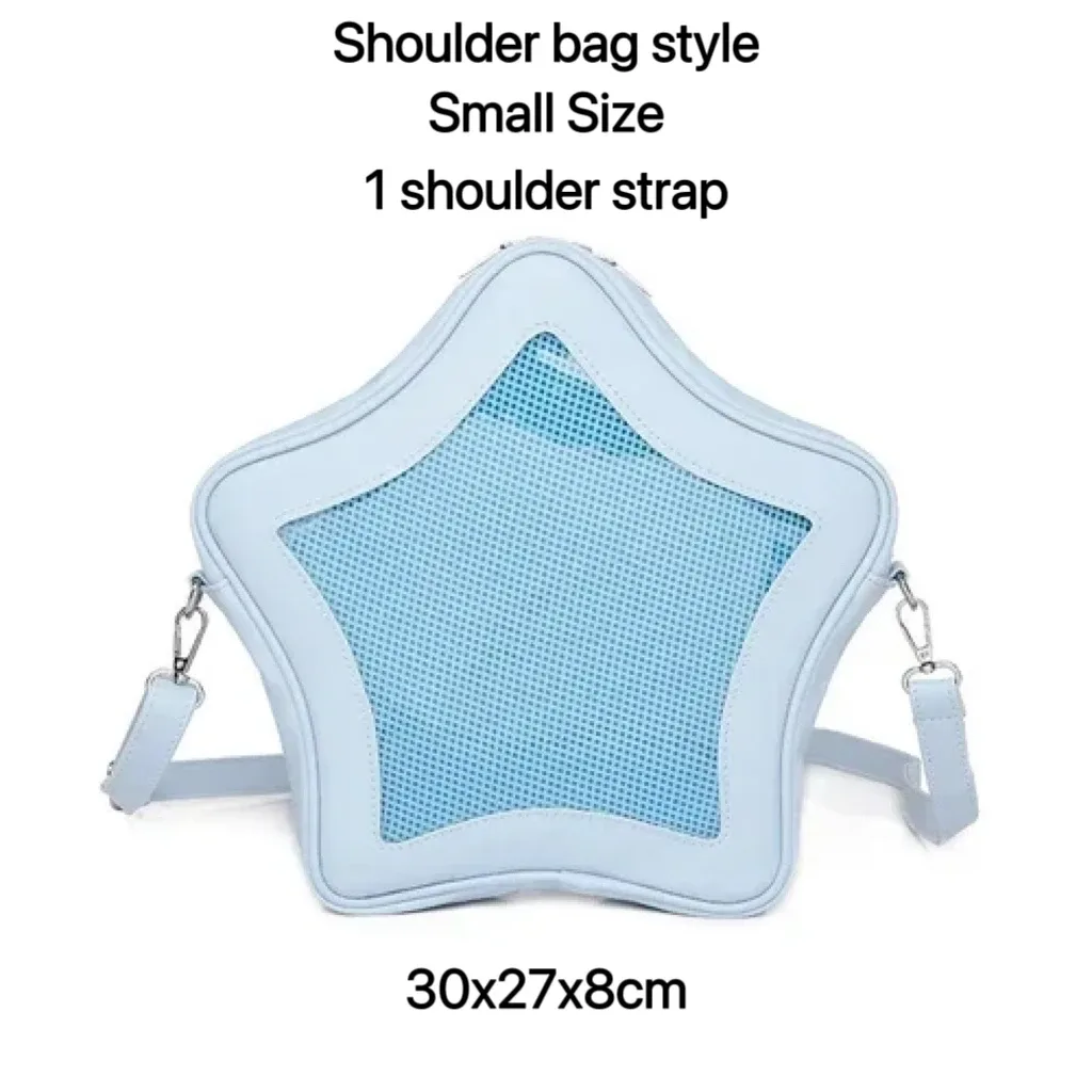 sac à dos ita étoile jaune pour filles, sac à dos kawaii, sac à dos transparent, cartable de voyage pour adolescents, poche avant étanche, mode mignonne y2k