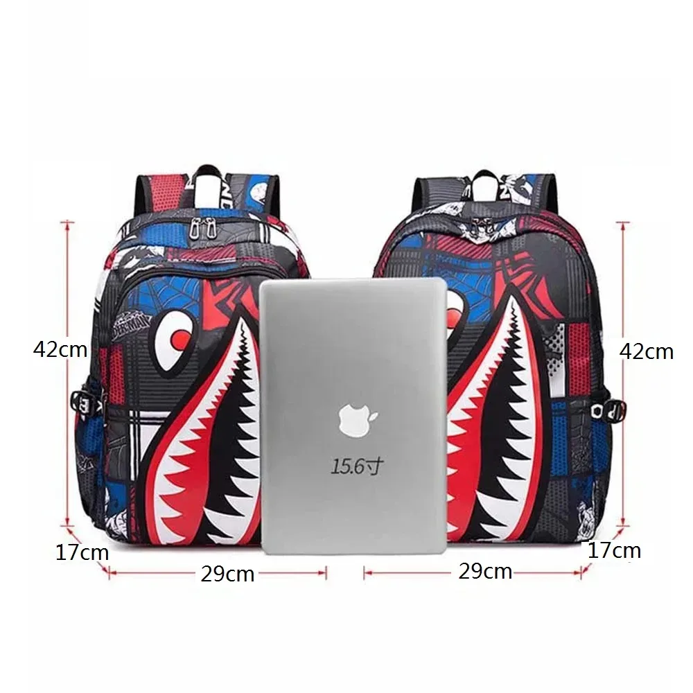 sacs à dos impressions de bouche de décodage cool, sacoches d'université solomon pour garçons, cartables unisexes, sacs imperméables pour étudiants, sacs de grande capacité