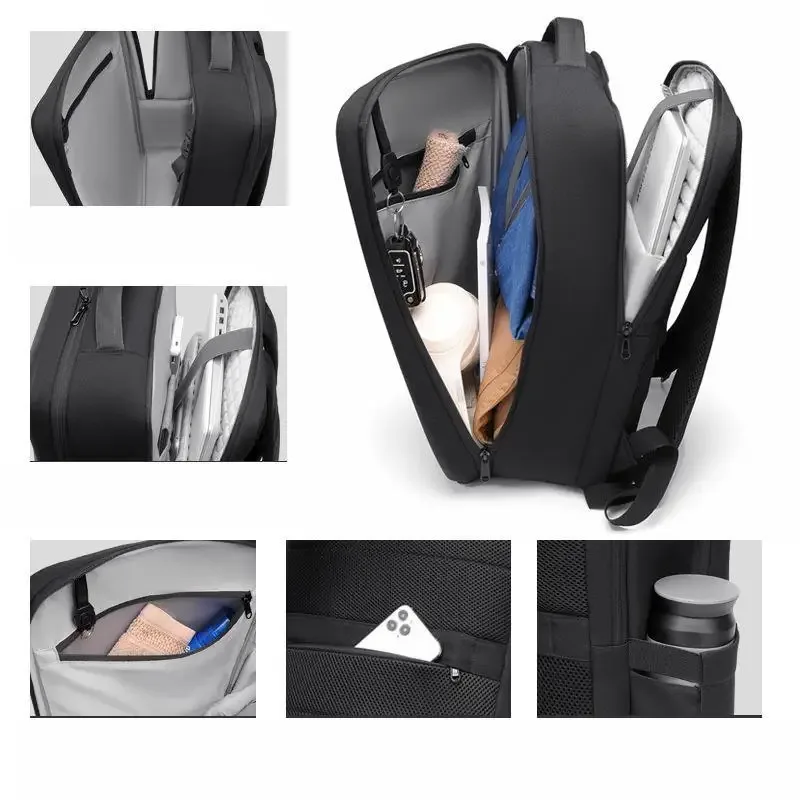 nouveau sac à dos pour homme, sac à dos de voyage à coque rigide, tendance et haut de gamme, sac pour ordinateur portable, sac d'école léger de grande capacité