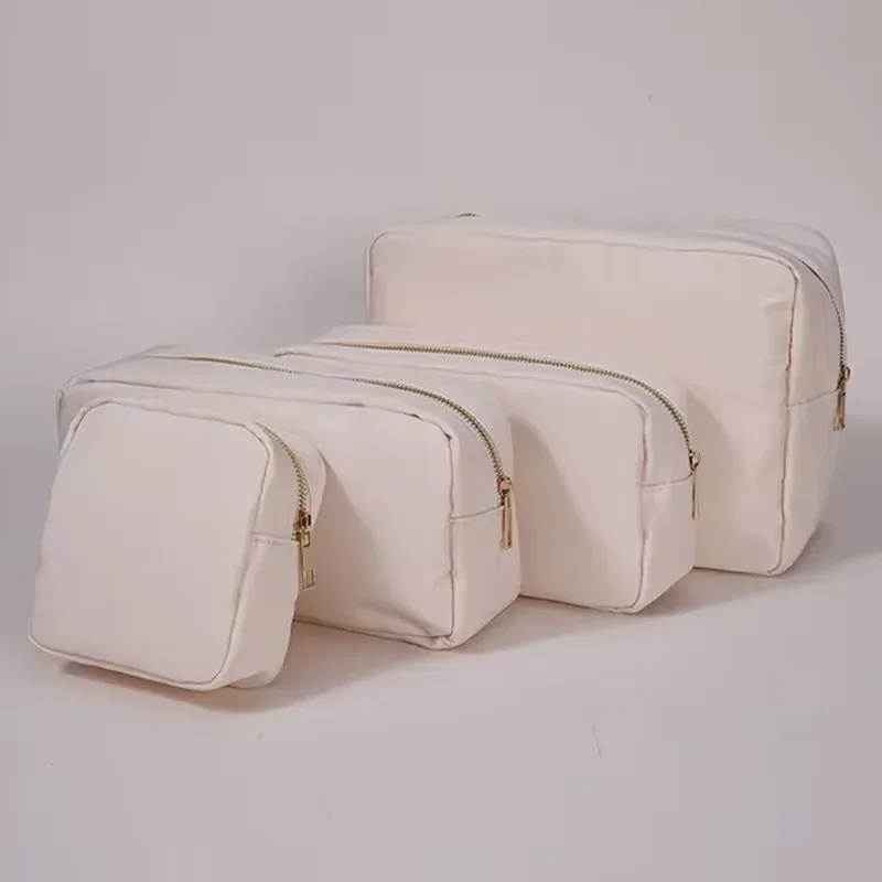 trousse de maquillage en nylon personnalisée avec fermeture éclair, sacs de voyage, trousse de toilette étanche, trousse de maquillage en poudres, 17 couleurs, s, m, l, xl