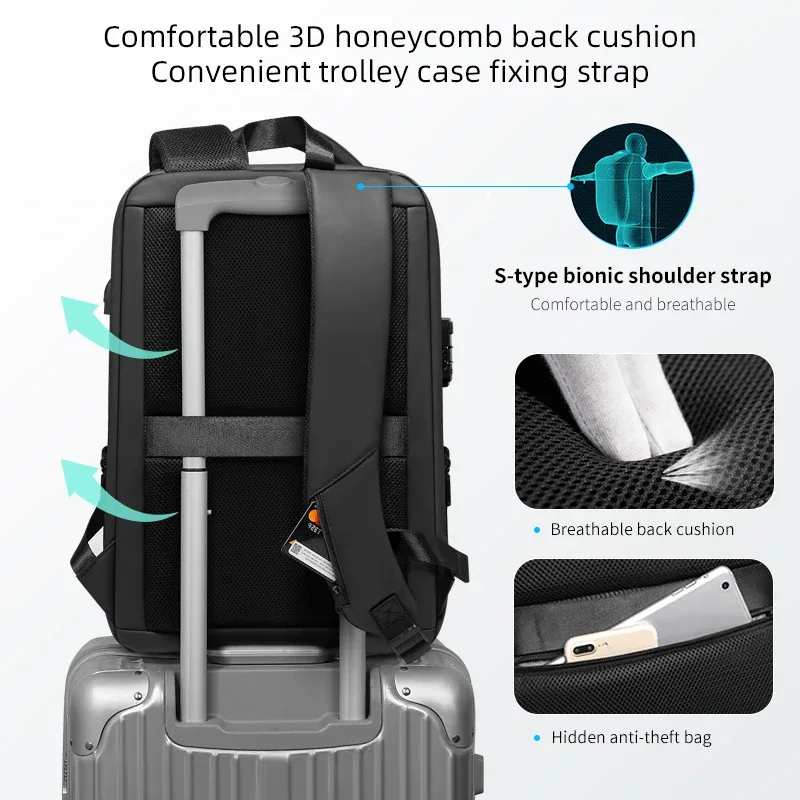 fenruien marque sac à dos pour ordinateur portable anti-vol étanche sacs à dos d'école usb charge hommes sac de voyage d'affaires sac à dos nouveau design