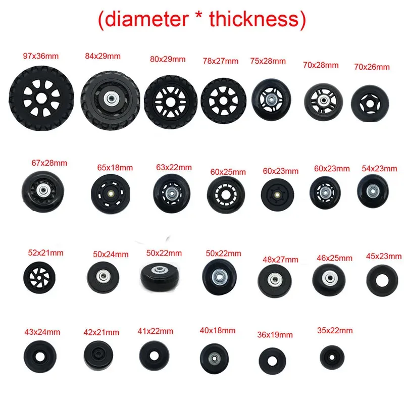 roues de remplacement pour valise à roulettes, accessoires universels, multi-taille, 1 pièce