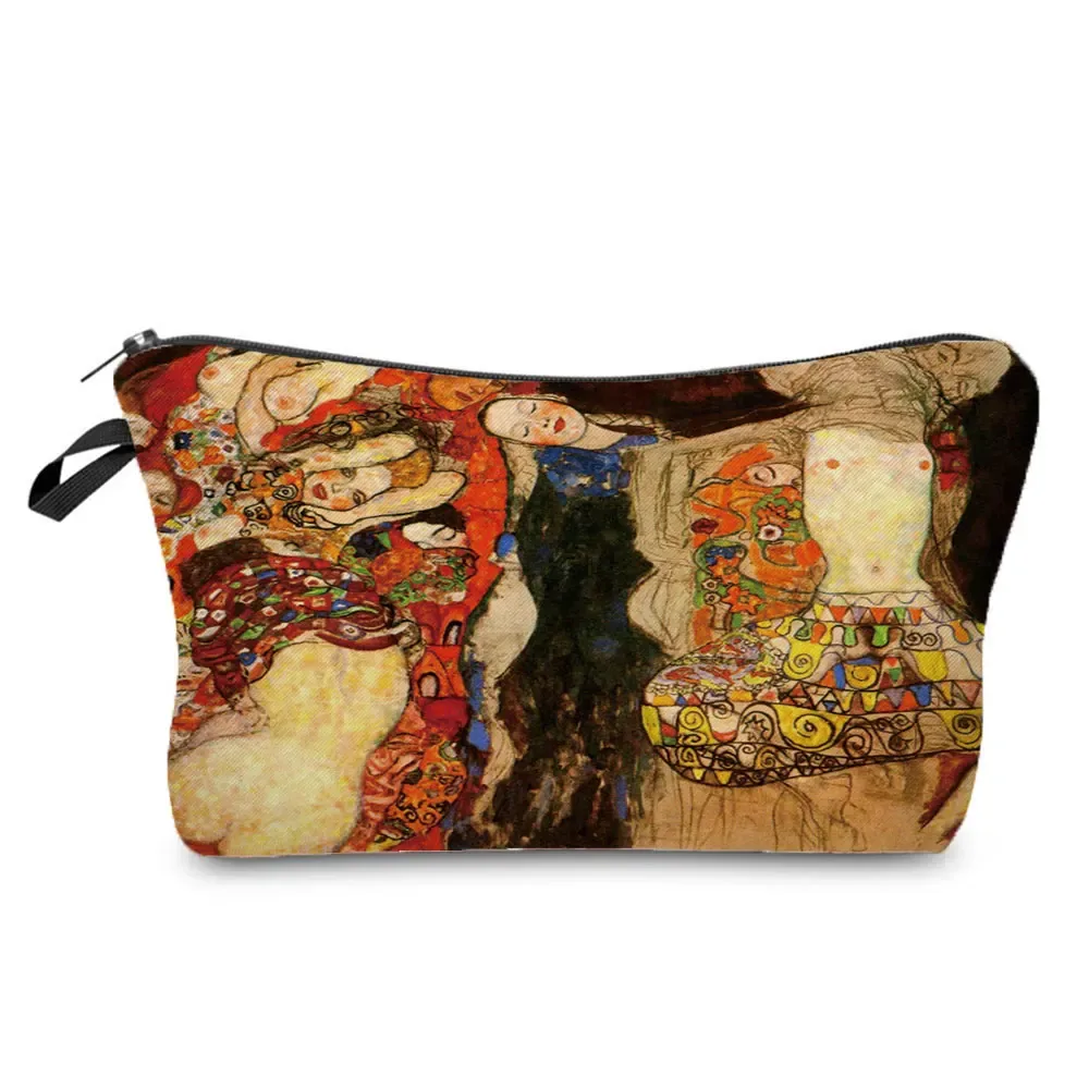 sacs à cosmétiques personnalisés pour femmes, trousse de maquillage, étuis à crayons multifonctions, peinture à l'huile, grilles de larmes, gustability klimt, mode pour dames