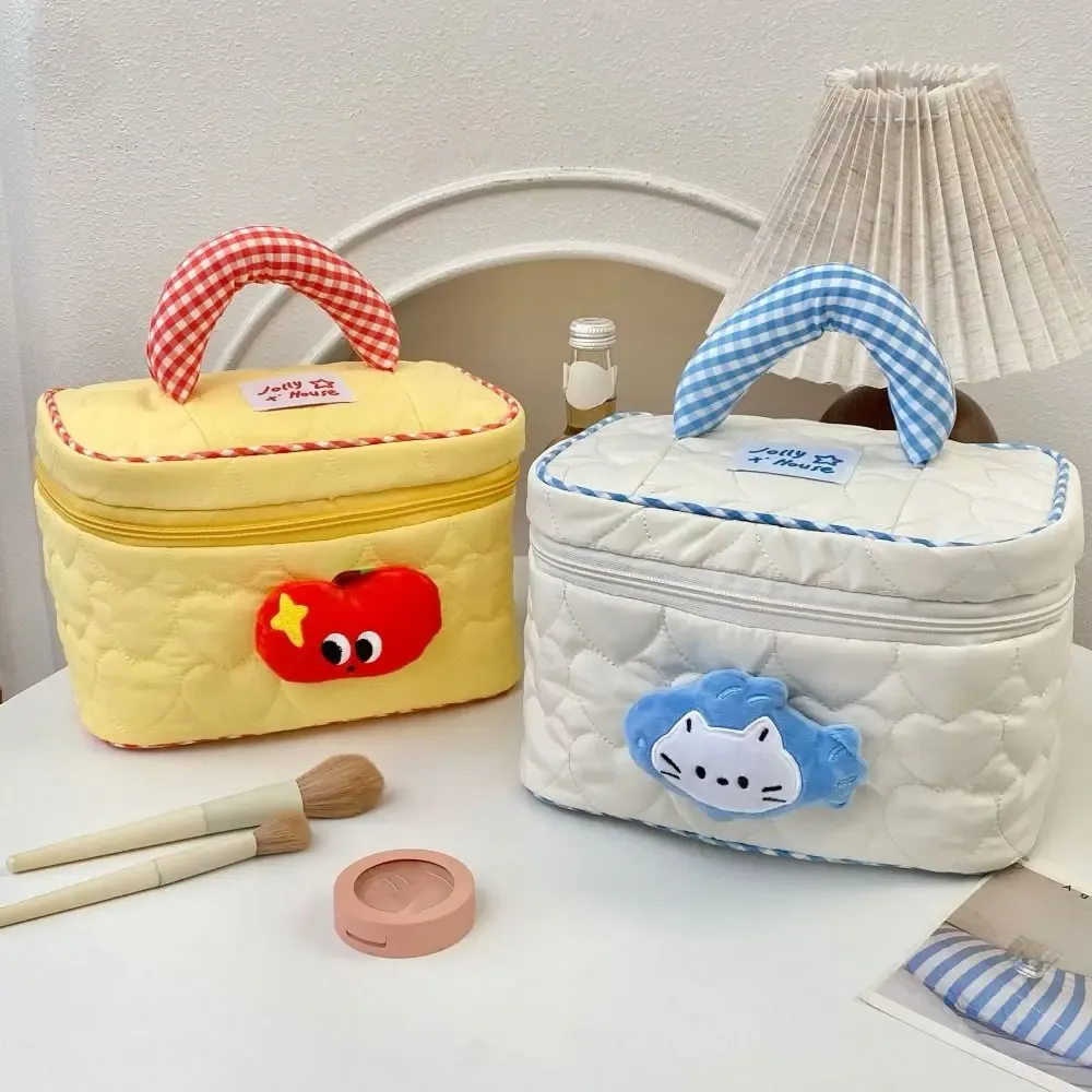 trousse de maquillage dopamine colorée mignonne en forme de cabane kawaii, étui cosmétique portable en forme de maison, trousse de toilette à fermeture éclair pour voyage