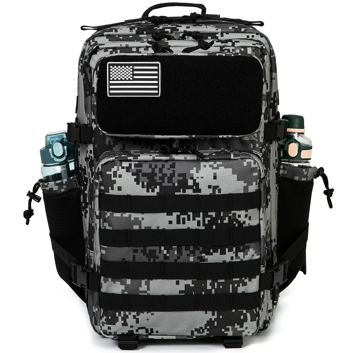 sac à dos tactique 45l, sac de survie, sac de chasse, sac à dos molle, sac de sport pour hommes, sac à dos de randonnée edc pour extérieur avec porte-bouteille