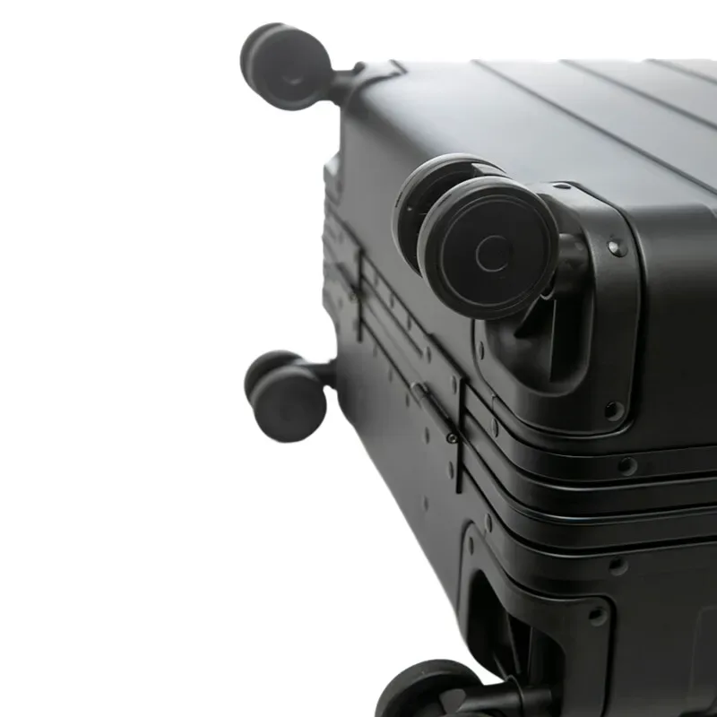 bagage à main d'affaires en alliage d'aluminium et de magnésium de 18 pouces, boîtier de chariot pour ordinateur portable, valise à cadre en métal durable pour hommes et femmes
