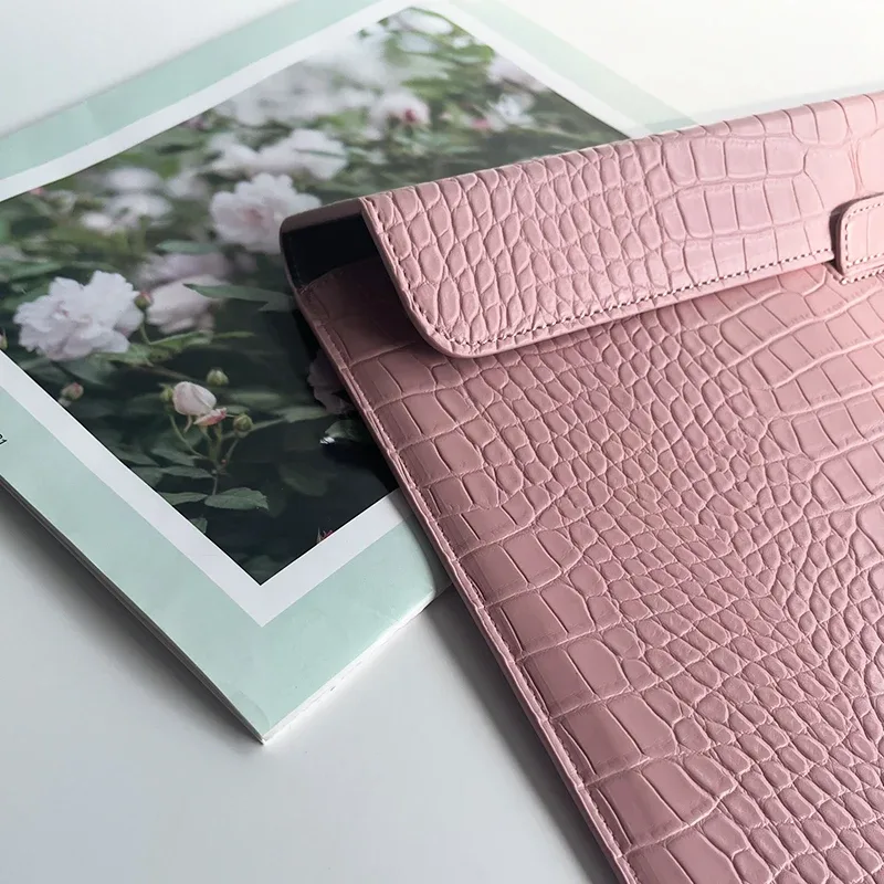 sacs pour ordinateur portable en cuir de crocodile pu avec nom personnalisé pour macbook pro 13, étui air retina 15, housse d'ordinateur pour coque huawei, livraison directe