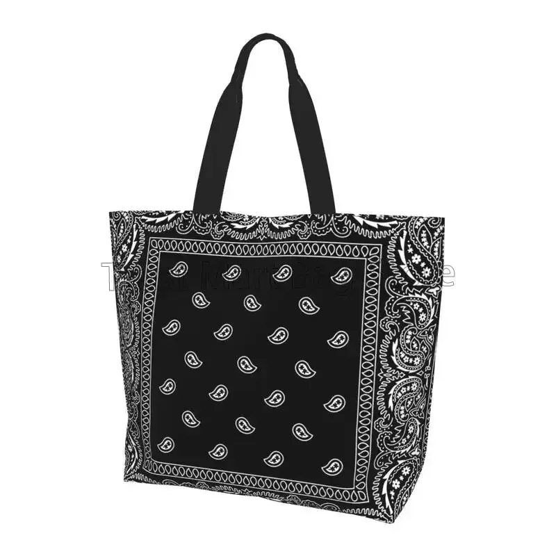 sac fourre-tout blanc à motif paisley coloré noir et rouge, grande capacité, sac à bandoulière, sacs à main pour femmes, sacs de courses