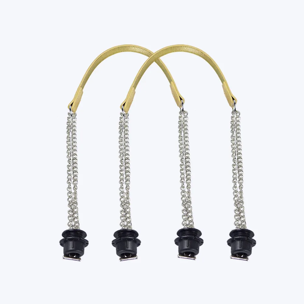 1 paire d'accessoires obag longues poignées en cuir sangles argent longue double chaîne sous les bras pour o sac fourre-tout femmes sacs à main à bandoulière