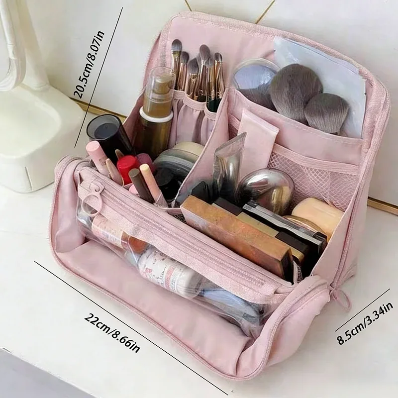 Pochette de maquillage magnétique portable, trousse de toilette