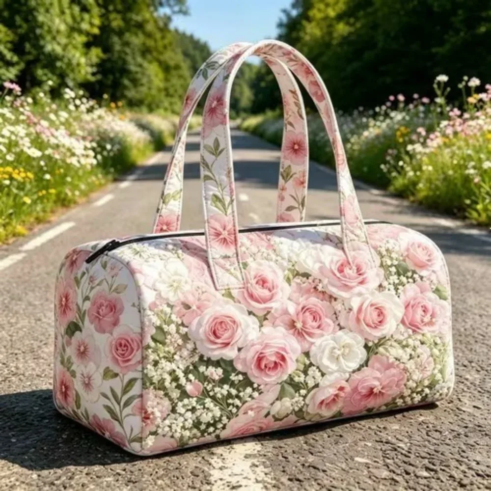 sac de voyage matelassé rose flamant rose, sac de voyage pour vacances d'été tropicales, bagage à main, sac de plage, de sport, avec un animal mignon