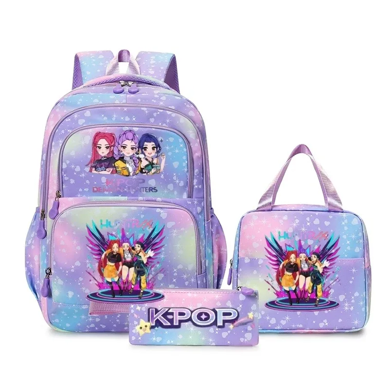 sacs à dos kpop colorés pour garçons, rumi mira zoey huntr/x saja, sacs d'école décontractés, sacs de voyage imprimés, mochila