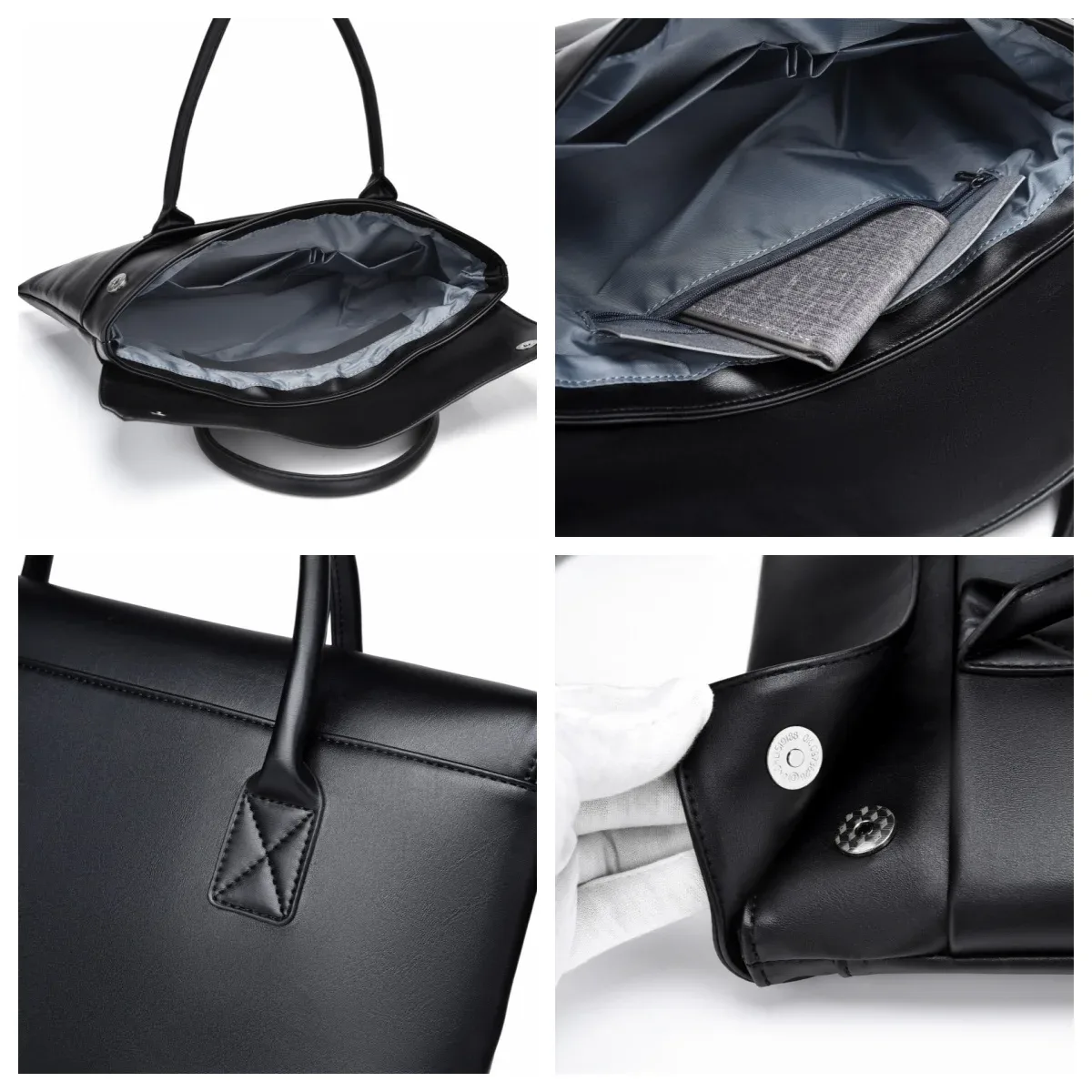 sac pour ordinateur portable de 14 pouces unisexe léger sac d'ordinateur de banlieue d'affaires résistant à l'eau porte-documents pour femme en pu cadeau de vacances essentiel