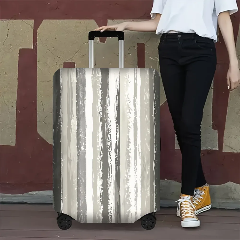 1 housse de bagage à imprimé rayures verticales abstraites. convient aux valises de 18 à 32 pouces ; protège efficacement vos bagages