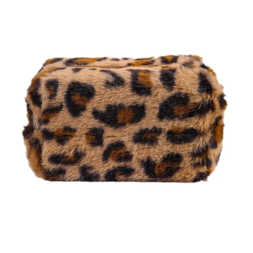 sacs de maquillage à imprimé léopard grande capacité pochette cosmétique douce pour femmes légère et durable organisateur de rangement cosmétique pour femmes