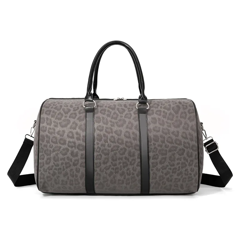 sac de voyage week-end imprimé léopard, grand sac de transport, sac de sport, sac de nuit avec sangle réglable pour hommes et femmes