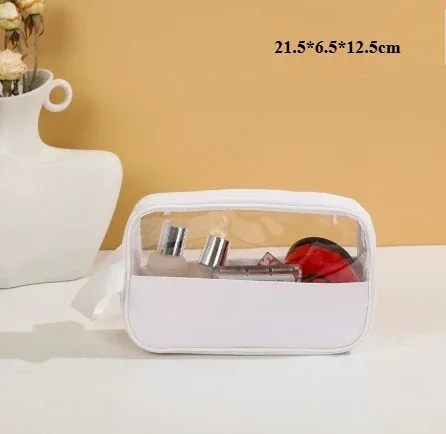 sac de toilette de voyage portable pour femme, transparent, multifonction, grande capacité, sacs de bain et de toilette, étui de rangement étanche en pu