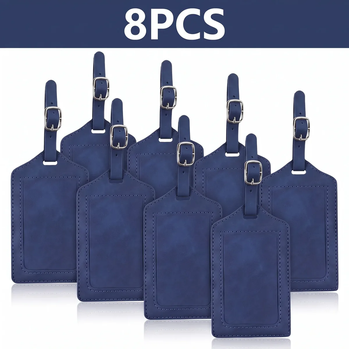 étiquettes de bagage en cuir pu, 3/5/8/10 pièces, avec boucle métallique réglable, anti-perte, étiquette d'identification de valise, étiquettes de bagage de voyage colorées