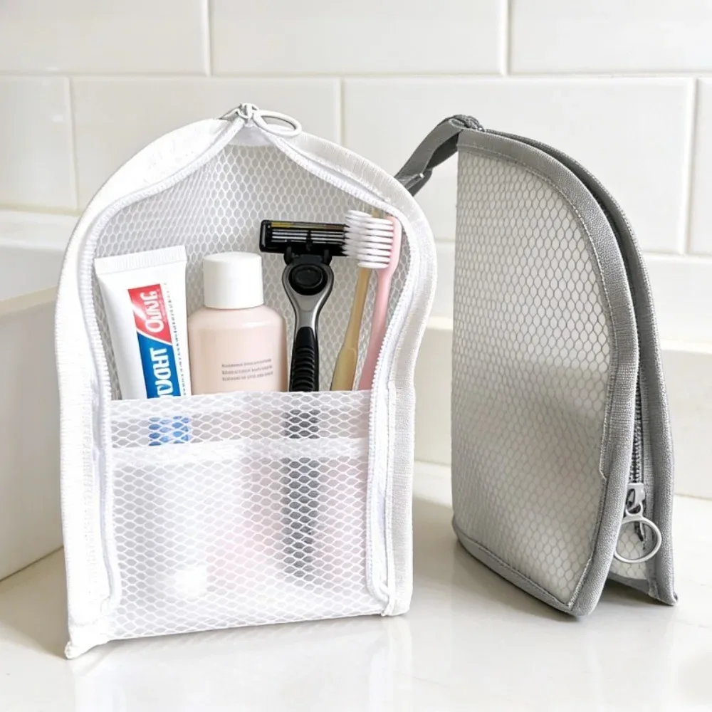 sac à cosmétiques en maille eva, 1/2 pièces, sac de rangement de voyage, organisateur de maquillage, pochette de maquillage pour femme, trousse de toilette portable, étui de beauté