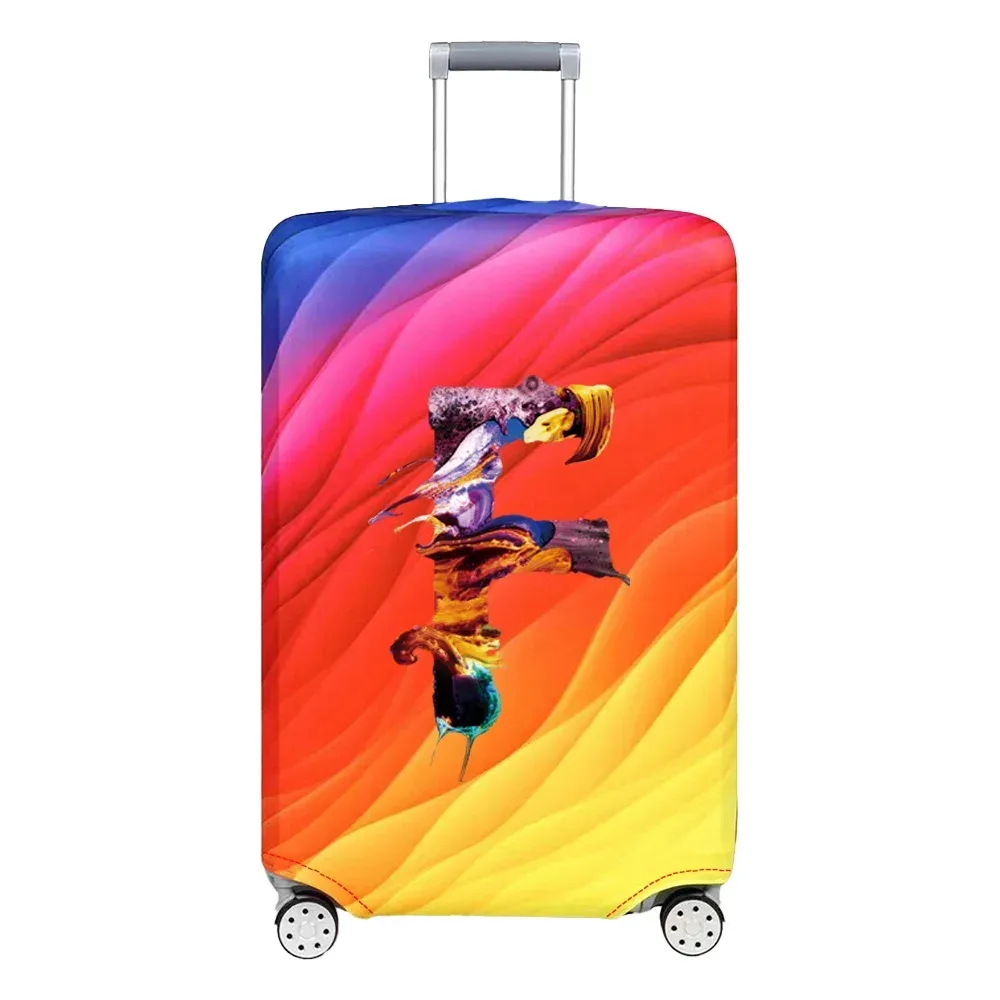 juste de bagage de voyage, housse de protection, motif de lettre de peinture, tissu de commande anti-poussière, étui à bagages, 18-32 po