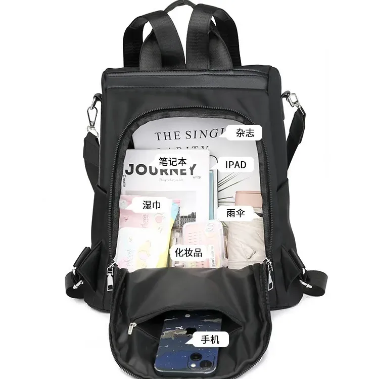 sac à dos oxford imperméable personnalisable pour femmes, sac à dos antivol à la mode, sac d'école de grande capacité